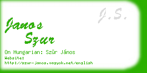 janos szur business card